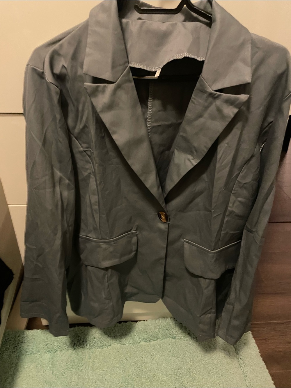 Women’s Lightweight Gray Jacket - Classic Collar - single button 3X